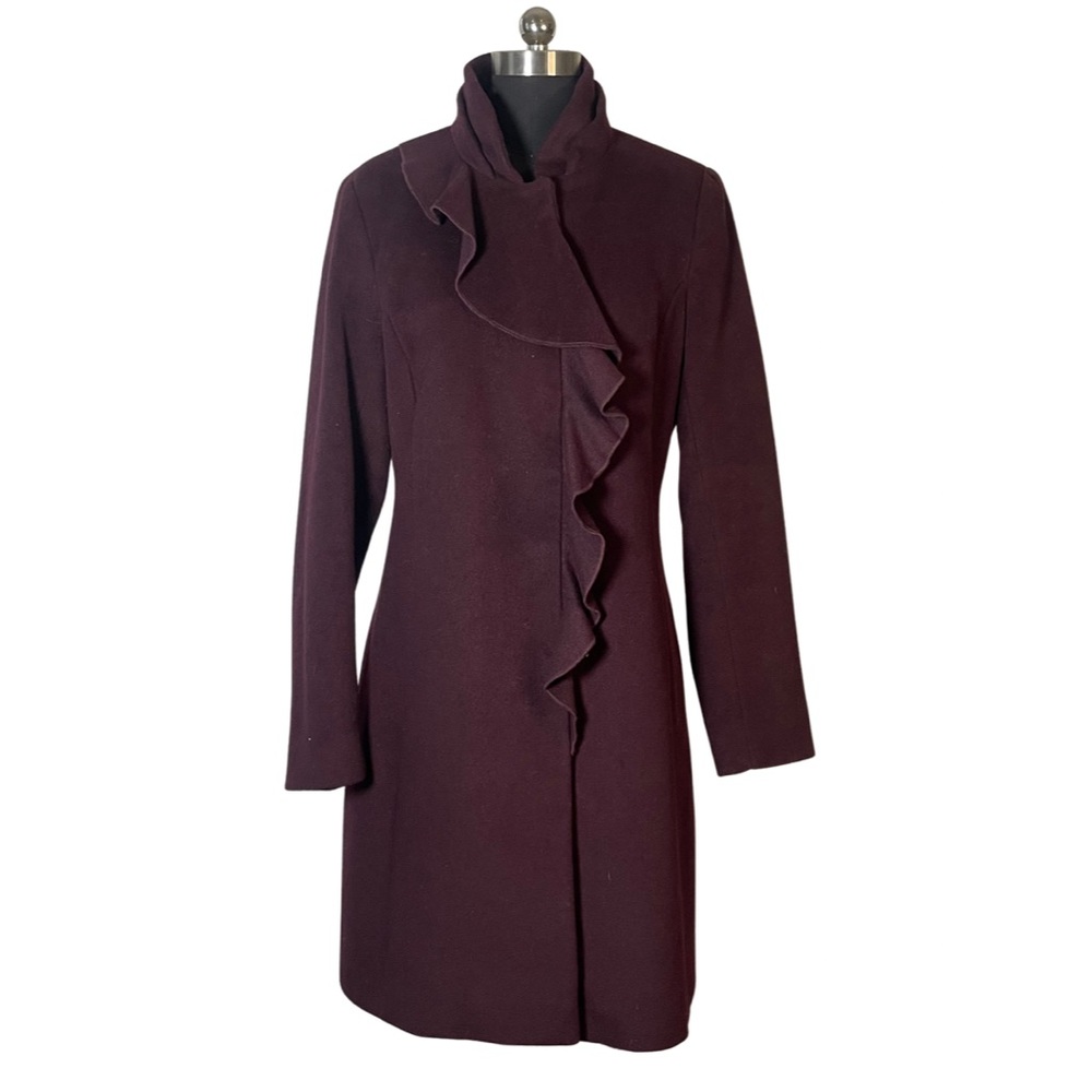 DKNY Eggplant Purple Wool Coat